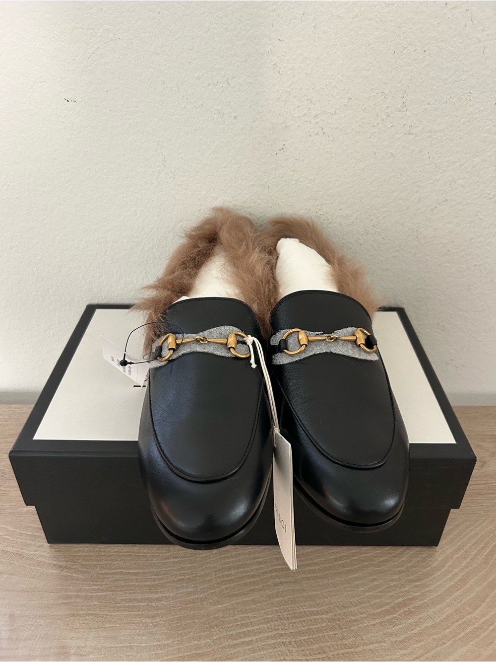 NIB Gucci Women MALAGA KID/GLASGOW Nero/Naturale Loafers in Black, Size39, $1100 - Picture 5 of 12